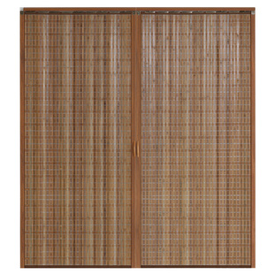 竹帘子折叠推拉门隔断拉帘客厅装饰屏风窗帘家用厨房商铺竹帘门帘