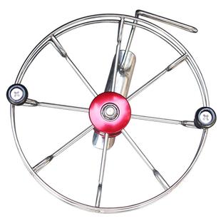 微铅谷麦轮筏钓不锈钢八卦轮带摇把手拨轮轮带卸力刹车风车鱼线轮