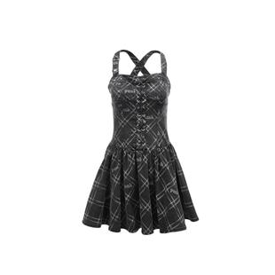 t区VeroModa连衣裙25春夏吊带牛仔绑带蓬蓬修身显瘦格纹