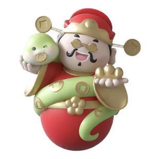 财神爷摆件不倒翁创意工位客厅电视柜桌面招财装饰品店铺开业礼物