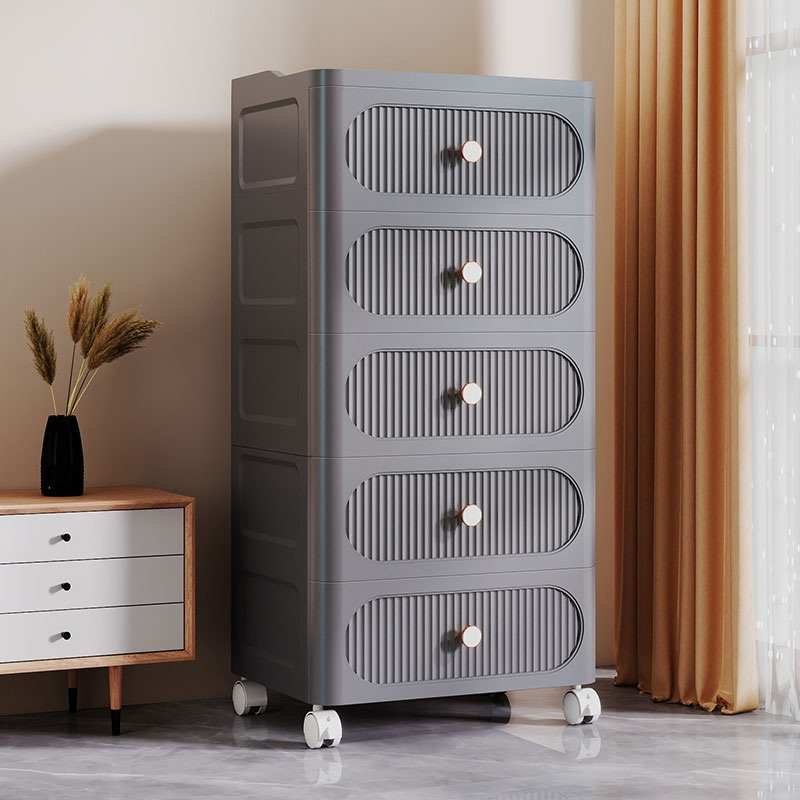 简易夹缝收纳柜抽屉式塑料家用客厅五斗柜储物柜子多层床头置物柜