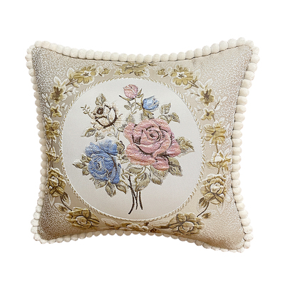 沙发抱枕珍珠棉客厅刺绣靠枕