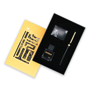 Ostrich鸵鸟x秦始皇帝陵博物院钢笔墨水礼盒墨水钢笔用黑色蓝黑蘸水笔学生书写练字书法商务送礼套装礼品礼物