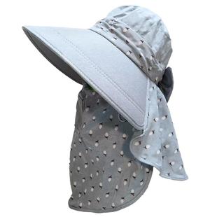 遮阳帽女防晒帽子夏季一体护颈遮脸面罩防紫外线采茶帽干活太阳帽