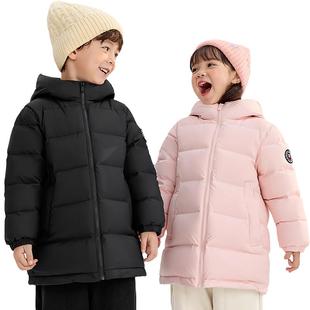 巴拉巴拉儿童羽绒服加厚中长款外套冬装新款童装男童女童黑色洋气