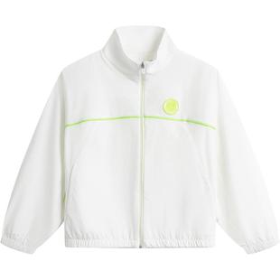 李宁儿童夹克女大童夏装新款网球系列开衫长袖外套夏季梭织童装