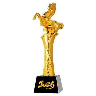 马年水晶奖杯金属定制马到成功员工冠军团队创意马术比赛年会颁奖