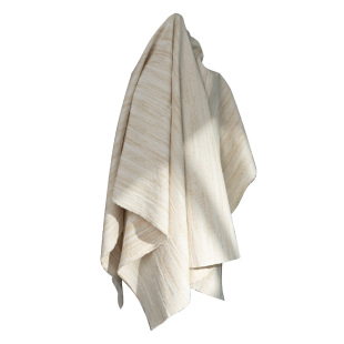 棉麻混纺米白色布料提花压褶肌理抗皱挺阔西装外套服装设计师面料