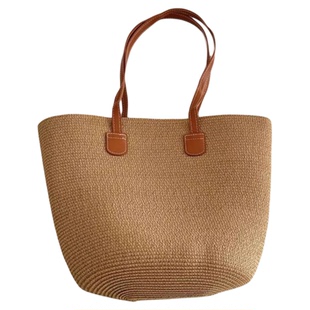 2026新款法式大容量编织包包女菜篮子单肩草包沙滩高级感托特包潮