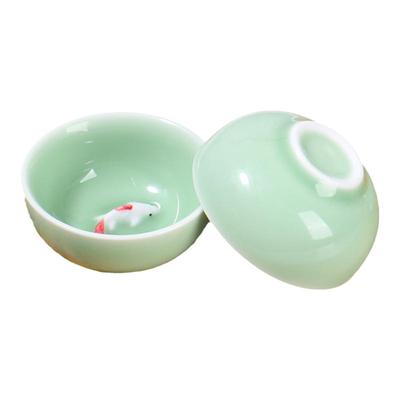 家用立体小鱼鲤鱼品茗杯单个