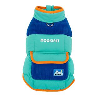 mookipet宠物狗狗衣服冬季小狗雪纳瑞小型犬可牵引羽绒马甲冬装