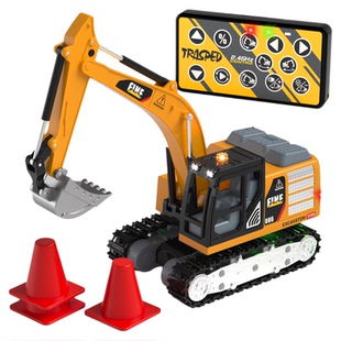 迷你合金遥控叉车桌面rc工程小汽车儿童男孩挖堆高机玩具新年礼物