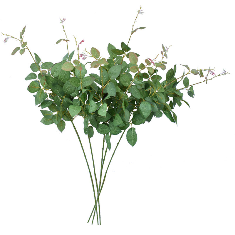 单只仿真玫瑰假叶子绿植物配花