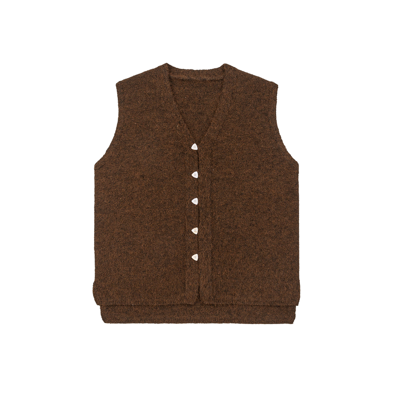 GoodNorth秋冬复古V领针织马甲外套男女同款宽松无袖叠穿坎肩背心