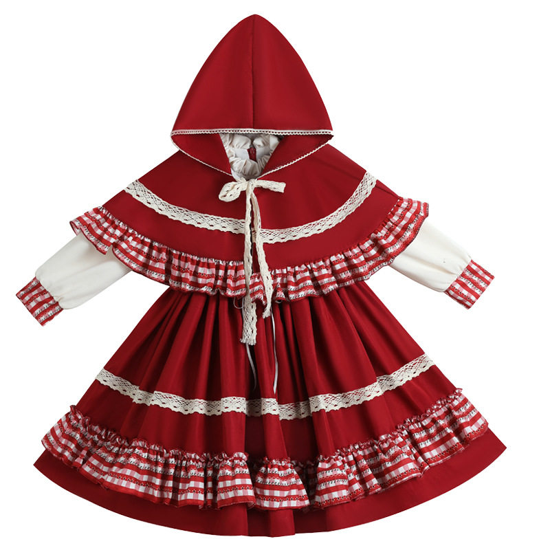 小红帽演出服儿童生日裙子万圣节表演服装女童洛丽塔公主裙加绒新