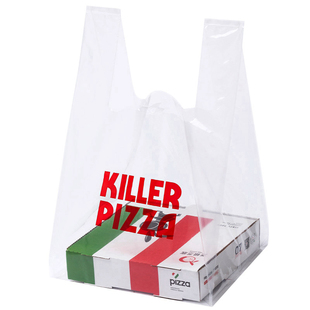 加厚透明披萨外卖打包袋7寸9寸10寸12寸 pizza食品塑料袋子手提袋