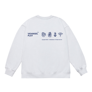 丛林老虎简约字母印花套头卫衣男女420g重磅宽松休闲情侣加厚上衣