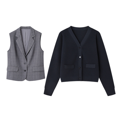 indicia标记商场同款2026春季新款真两件马甲+针织开衫F2A6KS079N