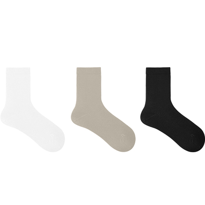 ubras新疆棉莱赛尔罗纹运动袜短袜女士中筒袜情侣棉袜子男袜秋冬