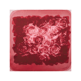 万事利26春夏新品真丝丝巾桑蚕丝中方巾围脖女送妈妈礼盒好运玫瑰