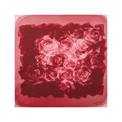 万事利26春夏新品真丝丝巾桑蚕丝中方巾围脖女送妈妈礼盒好运玫瑰