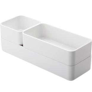 霜山桌面收纳盒可叠加储物盒化妆品整理盒镜柜收纳盒抽屉分隔盒