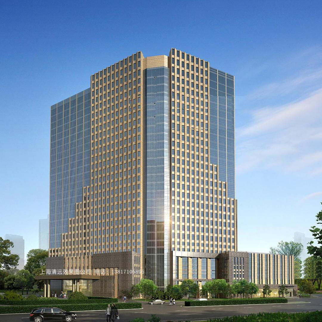 玻璃幕墙建筑节点大样房子外墙店门面装饰石材效铝单板效果图设计