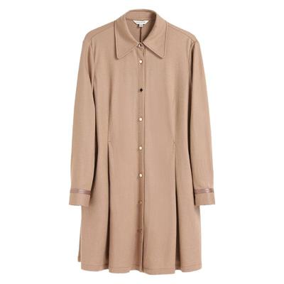 蒲PUKKA 女装中长款羊毛衬衣秋冬季设计感衬衫外套商场同款