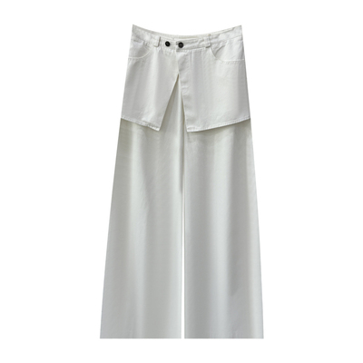 牛仔裤阔腿叠穿长裤女潮