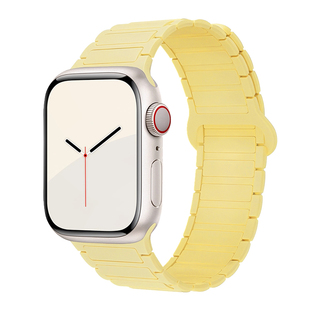 明星同款|匠戴适用iwatch11表带苹果S10手表applewatch9新款奶黄色磁吸8男女款运动硅胶SE3夏天智能Ultra高级