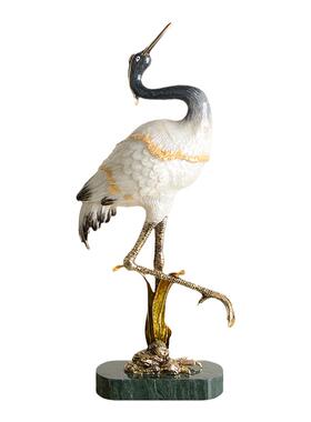 松鹤延年合金装饰新中式玄关摆件