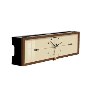 带钟表路由器收纳盒中古风免打孔机顶盒放置架插排电线遮挡装饰盒