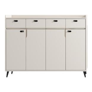 实木鞋柜带锁家用楼道门外电梯口走廊柜带密码锁电梯厅收纳储物柜