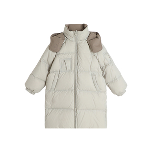 布丁哈鲁童装冬装女童2025冬季新款儿童中长款双面穿三防羽绒服