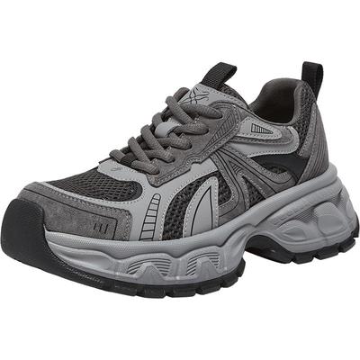 百思图春季网面透气增高老爹鞋