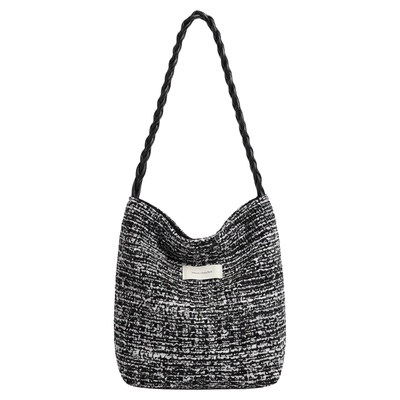 巨好看银色单肩通勤水桶包