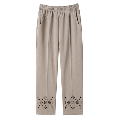 妈妈裤子夏季薄冰丝九分裤休闲裤