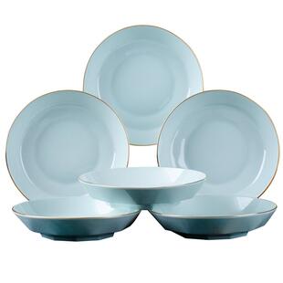 陶瓷盘子菜盘碗家用2023新款鱼盘碟子碗碟套装餐盘餐具7寸8寸加热