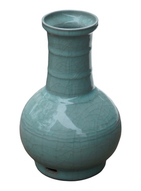 仿官穿带弦纹瓶  纯手制 南窑笔记 龙泉青瓷花器花道花瓶家居