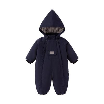 【清仓】babylove婴儿夹棉连体衣冬季连帽外出服宝宝加厚保暖衣服