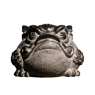 金蟾摆件天然青石雕刻八方来财三足金蟾开业收银台礼品中式装饰品