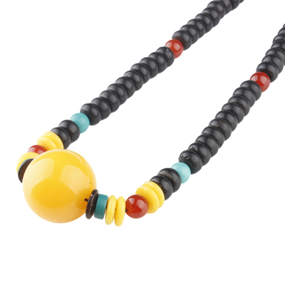 原色黑色5-12mm椰壳椰蒂项链念珠