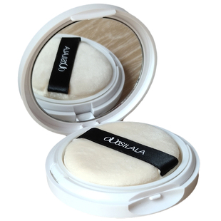 欧斯啦啦翻盖弹力网珍珠散粉蜜粉空盒便携防漏分装带粉扑化妆镜薄