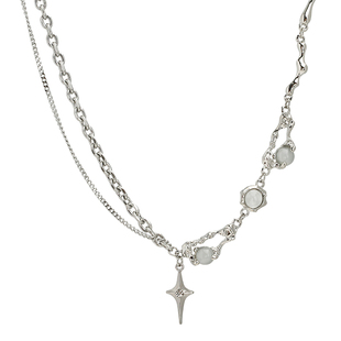 白月光十字架锆石项链女生甜酷辣妹风配饰轻奢小众设计感锁骨链潮