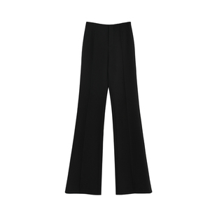 【于飞】经典瘦腿神裤 立体经线设计高腰松紧加厚毛呢喇叭裤-2333