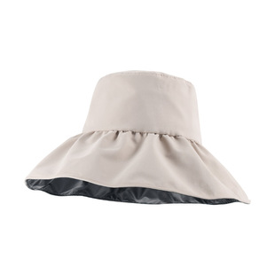 日系黑胶防晒帽子女夏季可折叠大帽檐遮阳渔夫帽防紫外线uv太阳帽
