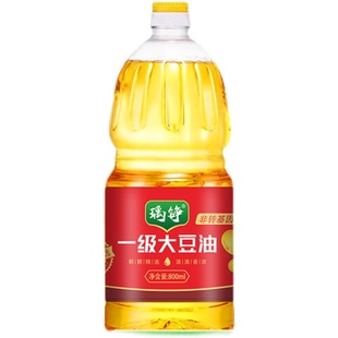 瑀铮非转基因大豆油800ml一级大豆油500ml新日期农家笨榨大豆油5L