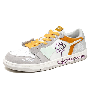 网红猫与原创星星鞋子男情侣款小众休闲内增高沙发面包板鞋女春季