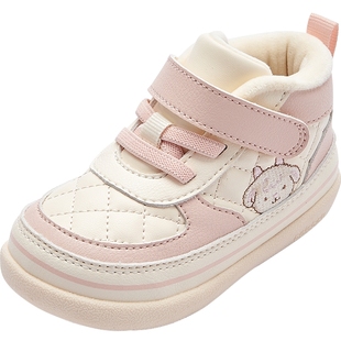 巴拉巴拉女童学步鞋婴儿鞋子秋冬款童鞋儿童软底板鞋加绒运动鞋小