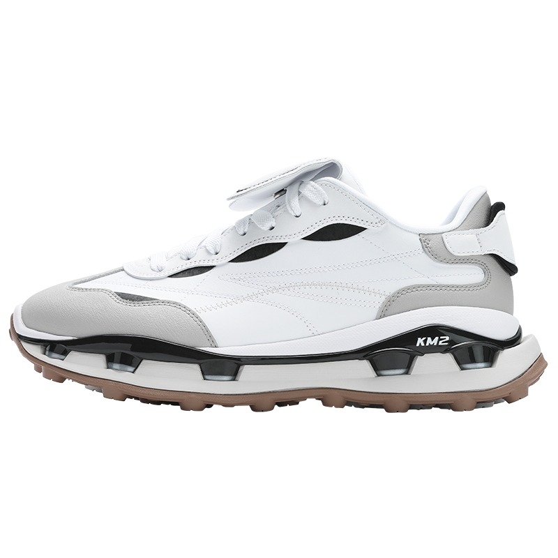 FILA 斐乐官方男鞋KM2 LUX老爹鞋运动鞋2025春季新款厚底叠叠鞋2